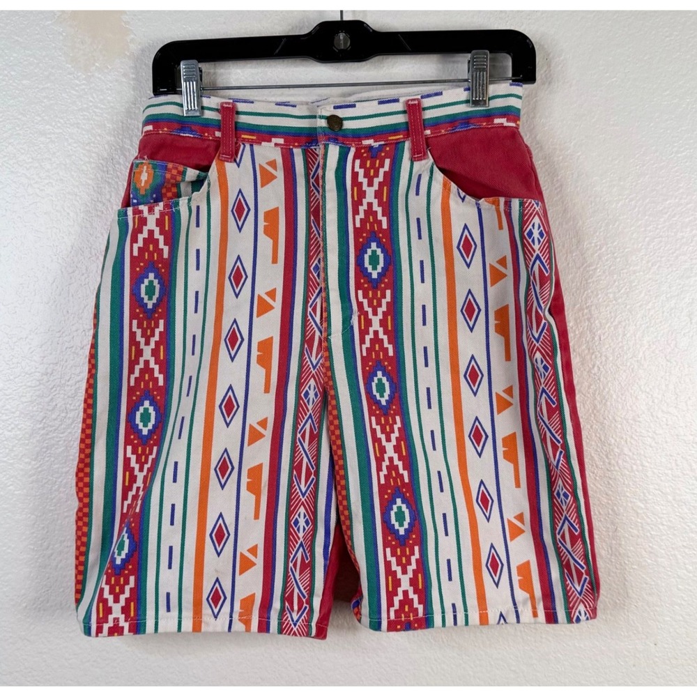 No Boundaries Women's Denim Shorts Multicolor Sz 7 90's Aztec Vintage